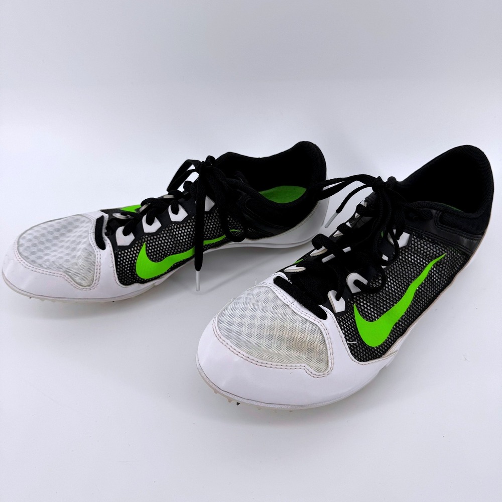 Nike Zoom Rival MD 7 Track Spikes Mens 9.5 White Black Volt 616312-103 - Picture 3 of 8